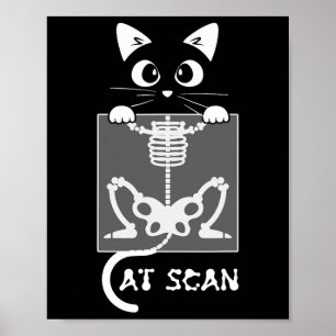 Poster Skeleton Cat Scan Ct Scaning Funny X Ray Pun mème
