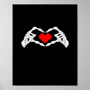 Poster Skeleton Coeur Et Mème Mains