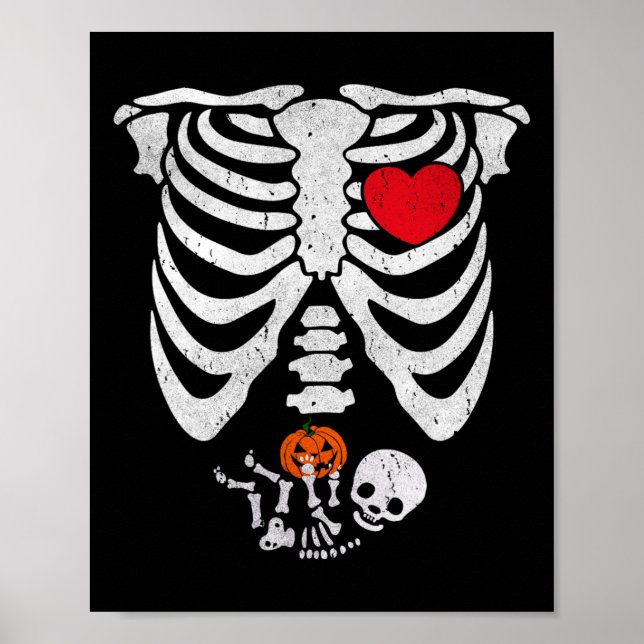 Poster Skeleton Coeur Halloween Costumes Par (Devant)