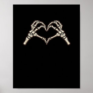 Poster Skeleton conception de coeur main