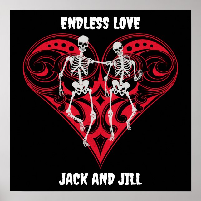 Poster Skeleton Couple Personnalisé (Devant)