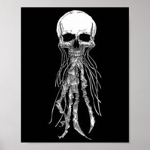 Poster Skeleton Crâne méduse d'horreur Halloween Rock N R