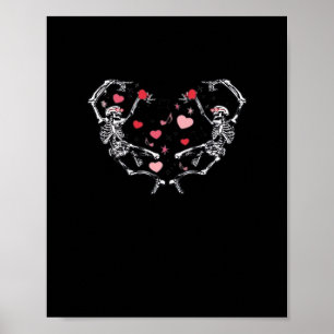Poster Skeleton Danser Coeur Saint Valentin Cadeau Crâne