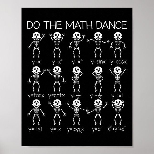 Poster Skeleton Danser Figures Equation Math Enseignant H (Devant)