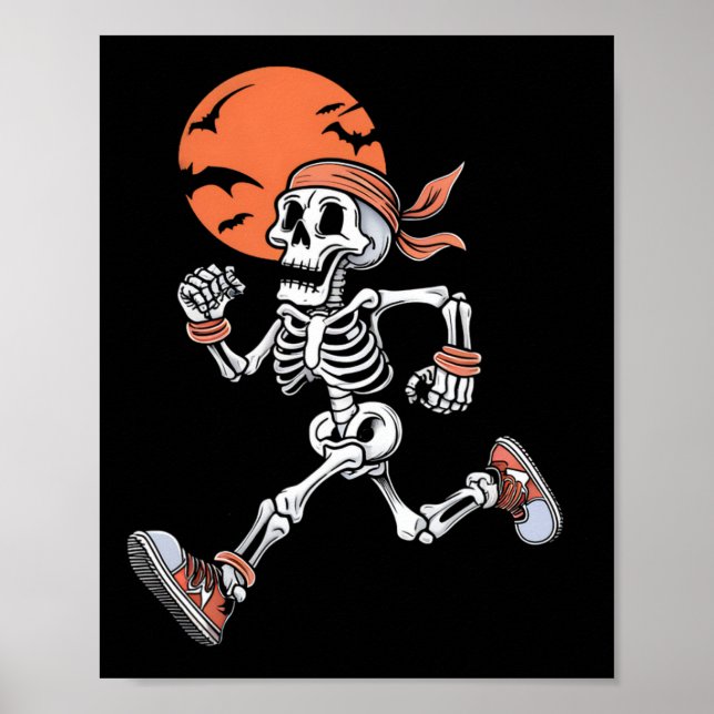 Poster Skeleton Drôle Halloween Costume Hommes Femmes Enf (Devant)
