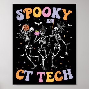 Poster Skeleton Éffrayant Ct Tech informatique Tomographi
