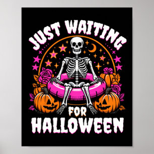 Poster Skeleton Femmes Hommes En Attente D'Halloween