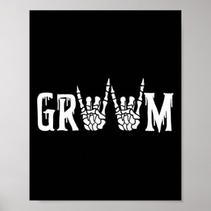 Poster Skeleton Groom Mariage vient de se marier Éffrayan