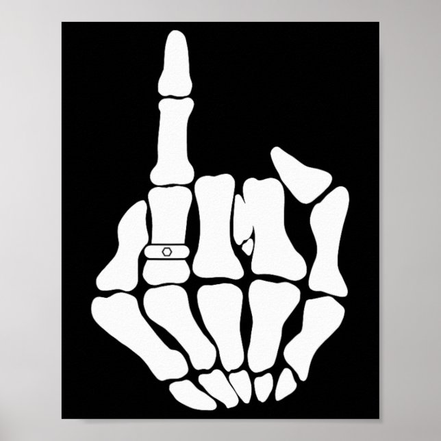 Poster Skeleton Groom Mariage vient de se marier Éffrayan (Devant)