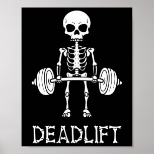 Poster Skeleton Gym Poids Lifting entraînement Fitness