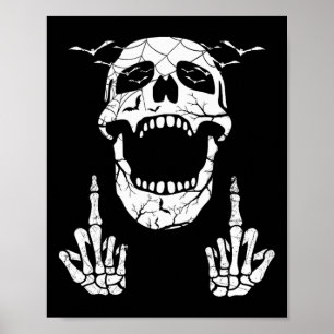 Poster Skeleton Halloween Bones Halloween Doigt Moyen