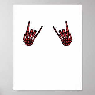Poster Skeleton Hand Heart Roll & Red Classic