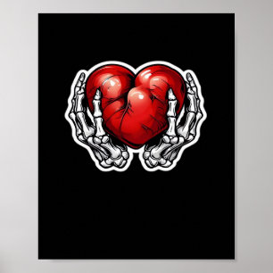 Poster Skeleton Hands Hearts - Jolie Halloween