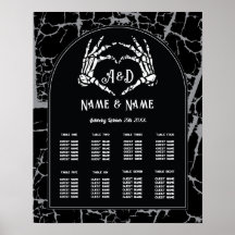 Skeleton Heart Hands 8 Table Plan Mariage Siège