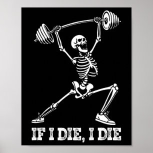 Poster Skeleton Lifting Weights entraînement Gym Lover - 