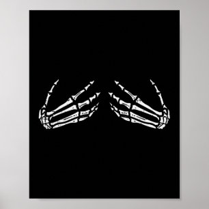 Poster Skeleton Mains drôle Retro Costume d'Halloween Out