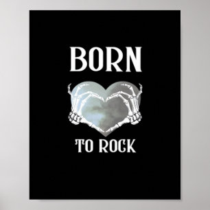 Poster Skeleton Mains Grey Heart Graphic Pour Classique