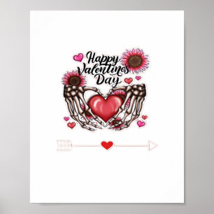 Poster Skeleton Mains Valentines Classic de la journée