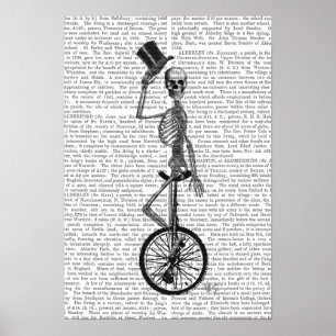 Poster Skeleton on Unicycle