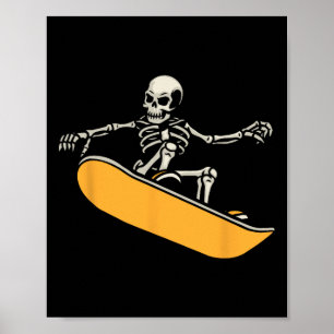 Poster Skeleton Snowboard Extreme Winter Sports Snowboa