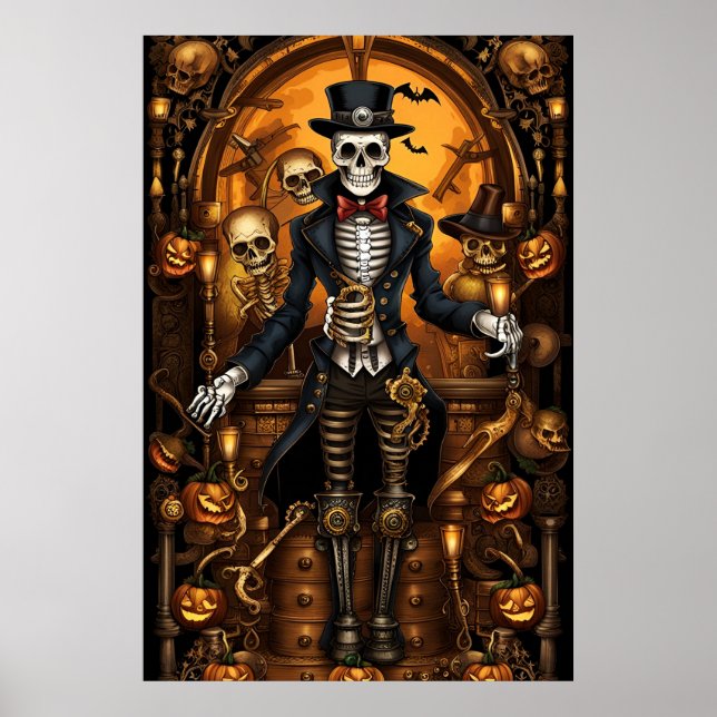 Poster Skeleton Steampunk 2 (Devant)