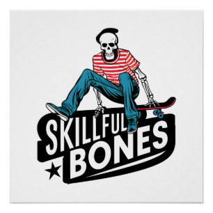 Poster Skeleton vintage Design minimaliste