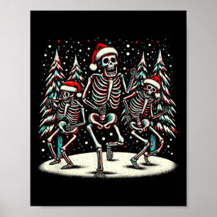 Poster Skeletons de Noël - Costume d'Halloween Vintage