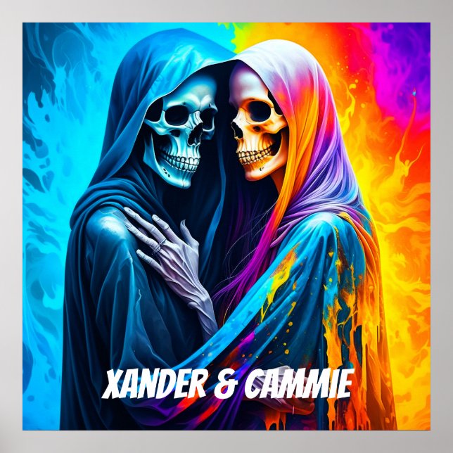 Poster Skeletons enveloppés dans un arc-en-ciel personnal (Devant)