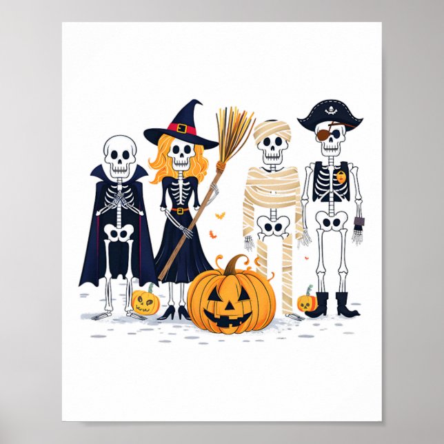 Poster Skeletons Et Amis En Costumes Automne Salle De Sai (Devant)