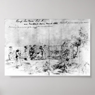 Poster Sketch from Confederate States of America, 1861