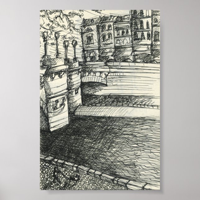 Poster Sketchy À Paris : La Seine (Devant)