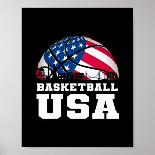 Poster Sketll Usa Soutenez L'équipe Drapeau Usa Rêve