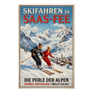 Poster Ski à Saas-Fee