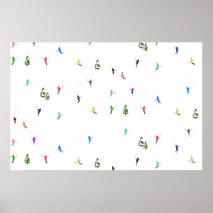 Poster Ski alpin d'hiver Ski Ski Ski Motif