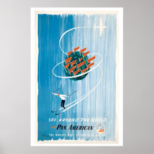 Poster Ski Around the World Scandinavie Dolomites