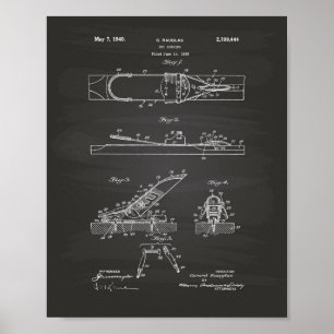 Poster Ski Binding 1940 Patent Art - Chalkboard