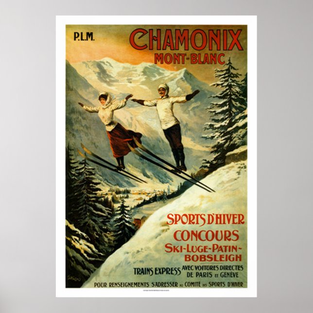 Poster Ski Chamonix vintage (Devant)