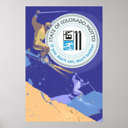 Poster Ski Colorado Funny State Motto