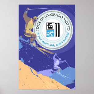 Poster Ski Colorado Funny State Motto