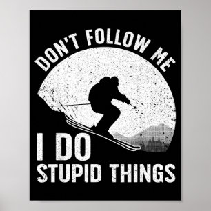 Poster Ski cool pour hommes femmes skieur neige hiver ski