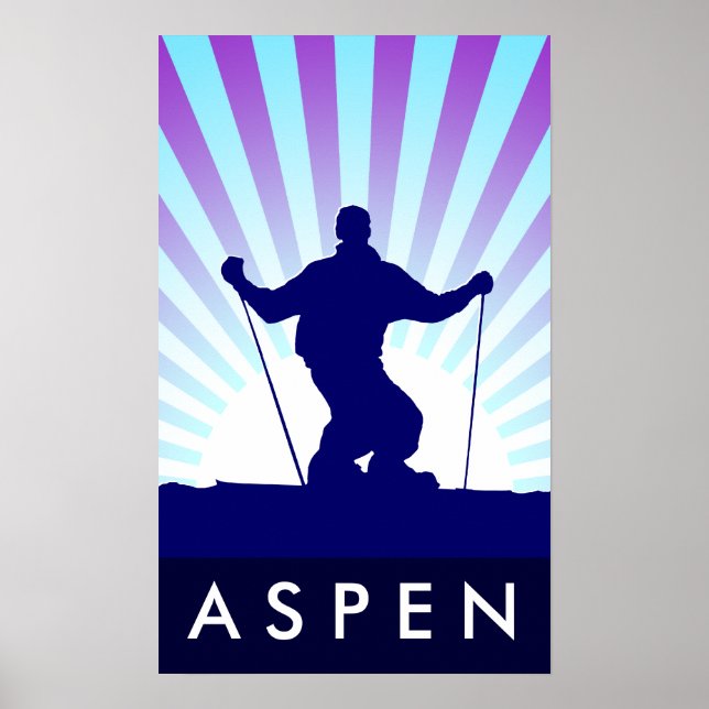 Poster ski de descente aspen (Devant)