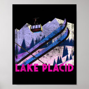 Poster Ski de Lake Placid - style vintage ski à Lake Plac