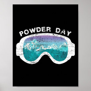 Poster Ski de neige en poudre Jour Snowboard Mountain Spo