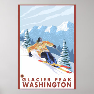 Poster Ski de neige - Glacier Peak,
