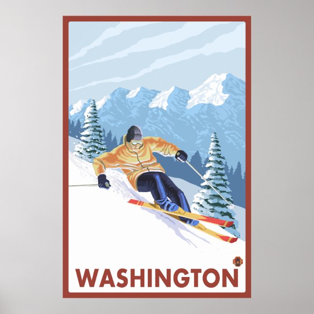 Poster Ski de neige - Washington (Devant)