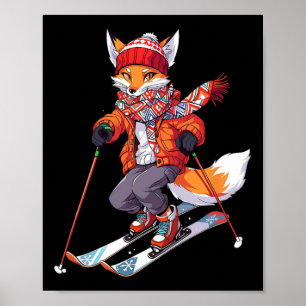 Poster Ski Fox Skier Ski Ski Hiver Neige 1