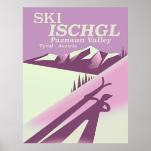 Poster Ski Ischgl, vallée de Paznaun Tyrol