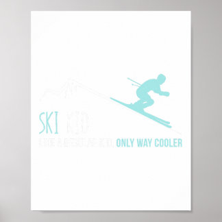 Poster Ski Kid Funny Mignonne Ski d'hiver Cadeau