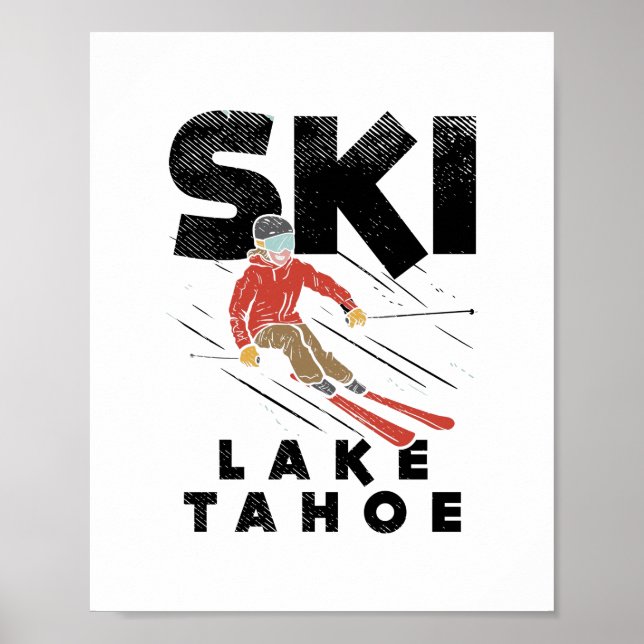 Poster Ski - Lac Tahoe (Devant)