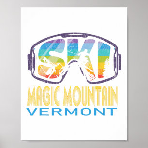 Poster Ski Magic Mountain Vermont Vacances ski